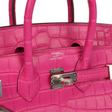 Hermes Birkin 25 Rose Shocking Matte Alligator Palladium Hardware