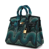 Pre-owned Jay Ahr Hermes Birkin 25 Vert Rousseau Togo with Geometric Embroidery Gold Hardware - Thumbnail View 3