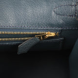 Pre-owned Jay Ahr Hermes Birkin 25 Vert Rousseau Togo with Geometric Embroidery Gold Hardware - Thumbnail View 8
