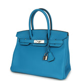 Hermes Birkin 30 Bleu Zanzibar Verso Togo Palladium Hardware