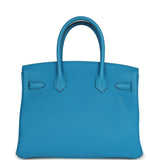 Hermes Birkin 30 Bleu Zanzibar Verso Togo Palladium Hardware