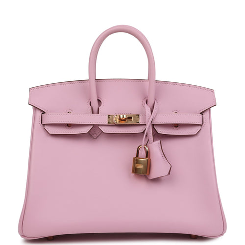 Hermes Birkin 25 Mauve Sylvestre Swift Rose Gold Hardware