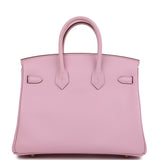 Hermes Birkin 25 Mauve Sylvestre Swift Rose Gold Hardware