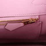 Hermes Birkin 25 Mauve Sylvestre Swift Rose Gold Hardware