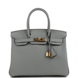 Hermes Birkin 30 Bleu Glacier Togo Gold Hardware