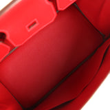 Pre-owned Hermes Birkin 30 Rouge Casaque Epsom Gold Hardware