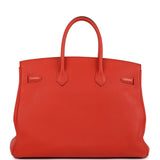 Pre-owned Hermes Birkin 35 Capucine Togo Gold Hardware