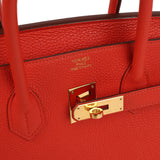 Pre-owned Hermes Birkin 35 Capucine Togo Gold Hardware