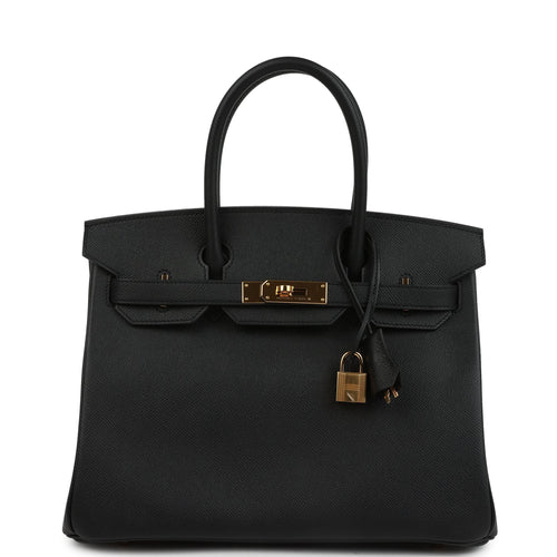 Pre-owned Hermes Birkin 30 Black Epsom Gold Hardware