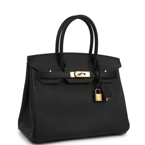 Pre-owned Hermes Birkin 30 Black Epsom Gold Hardware