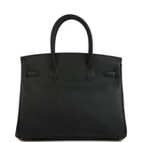 Pre-owned Hermes Birkin 30 Black Epsom Gold Hardware