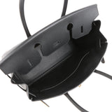 Pre-owned Hermes Birkin 30 Black Epsom Gold Hardware