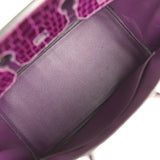 Pre-owned Hermes Birkin 35 Amethyst Shiny Porosus Crocodile Palladium Hardware