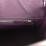 Pre-owned Hermes Birkin 35 Amethyst Shiny Porosus Crocodile Palladium Hardware