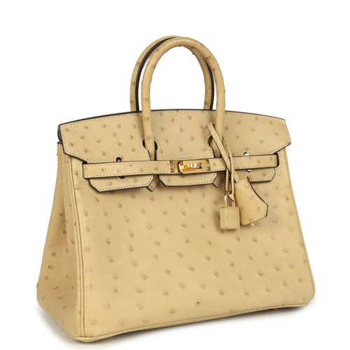 Hermes Birkin 25 Trench Ostrich Gold Hardware