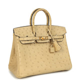 Hermes Birkin 25 Trench Ostrich Gold Hardware