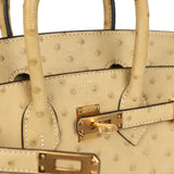 Hermes Birkin 25 Trench Ostrich Gold Hardware