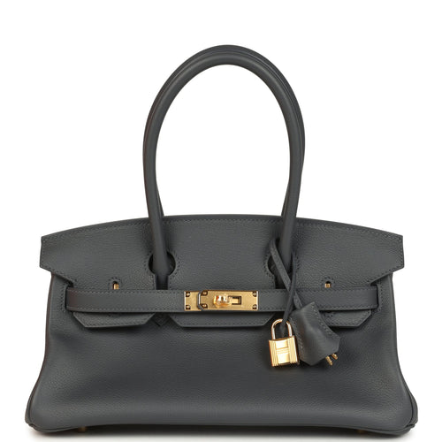 Hermes Shoulder Birkin Light 29 Ardoise Evercolor Gold Hardware