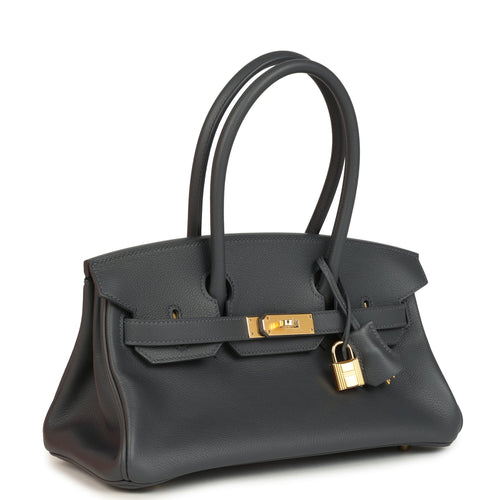 Hermes Shoulder Birkin Light 29 Ardoise Evercolor Gold Hardware