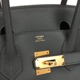 Hermes Shoulder Birkin Light 29 Ardoise Evercolor Gold Hardware