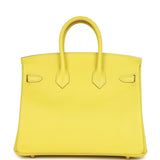 Pre-owned Hermes Birkin 25 Lime Swift Gold Hardware