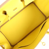 Pre-owned Hermes Birkin 25 Lime Swift Gold Hardware