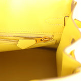 Pre-owned Hermes Birkin 25 Lime Swift Gold Hardware