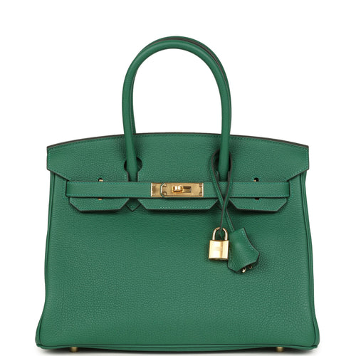 Hermes Birkin 30 Vert Moyen Togo Gold Hardware
