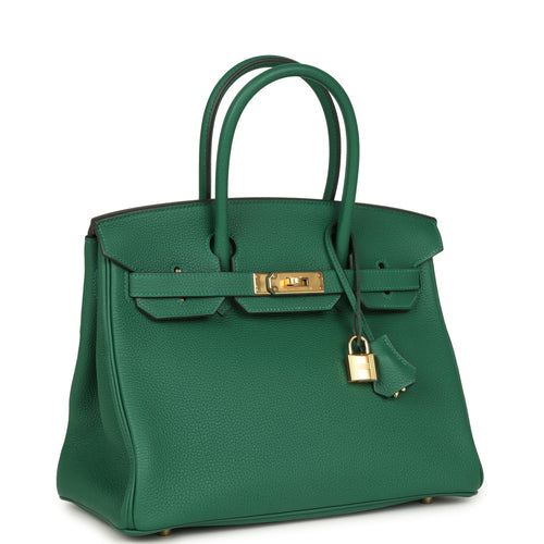 Hermes Birkin 30 Vert Moyen Togo Gold Hardware