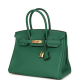 Hermes Birkin 30 Vert Moyen Togo Gold Hardware