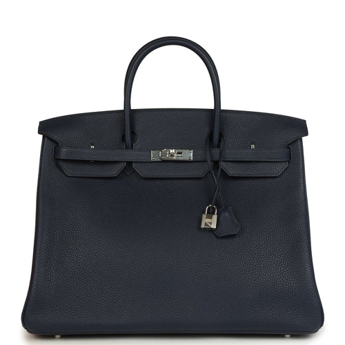 Hermes Special Order (HSS) Birkin 40 Bleu Nuit Verso Togo Palladium Hardware
