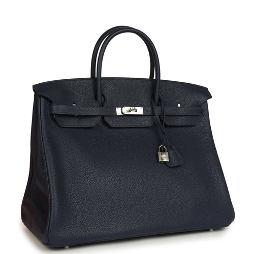 Hermes Special Order (HSS) Birkin 40 Bleu Nuit Verso Togo Palladium Hardware
