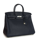 Hermes Special Order (HSS) Birkin 40 Bleu Nuit Verso Togo Palladium Hardware
