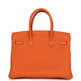 Pre-owned Hermes Birkin 30 Orange Togo Gold Hardware