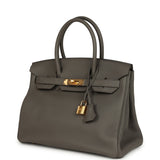 Hermes Birkin 30 Etain Togo Gold Hardware