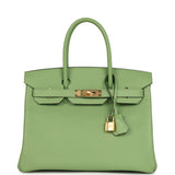 Hermes Birkin 30 Vert Criquet Epsom Gold Hardware