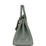 Hermes Birkin 25 Vert Amande Ostrich Palladium Hardware