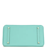 Pre-owned Hermes Birkin 35 Bleu Atoll Togo Gold Hardware