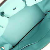 Pre-owned Hermes Birkin 35 Bleu Atoll Togo Gold Hardware