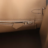 Hermes Special Order (HSS) Birkin 25 Ebene and Beige De Weimar Swift Brushed Palladium Hardware