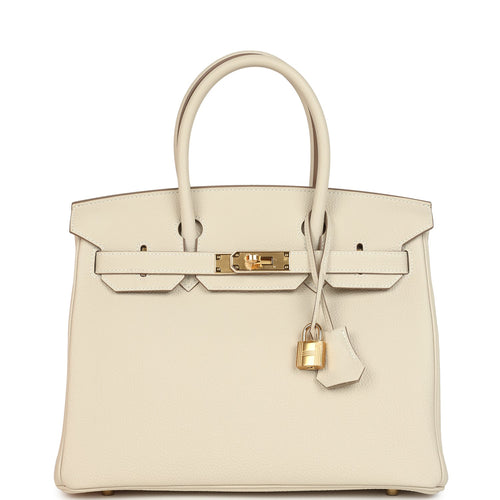 Hermes Birkin 30 Craie Togo Gold Hardware