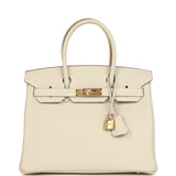 Hermes Birkin 30 Craie Togo Gold Hardware
