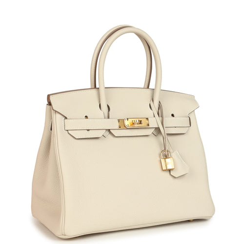 Hermes Birkin 30 Craie Togo Gold Hardware