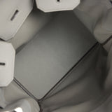 Pre-owned Hermes HAC Birkin 40 Etain Togo Palladium Hardware