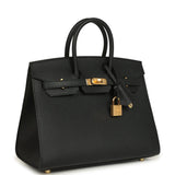 Hermes Birkin Sellier 25 Black Epsom Gold Hardware - Thumbnail View 2