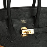 Hermes Birkin Sellier 25 Black Epsom Gold Hardware - Thumbnail View 7