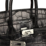 Hermes Special Order (HSS) Birkin 25 Black Matte Verso Alligator Brushed Palladium Hardware