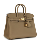 Pre-owned Hermes Birkin 25 Beige Marfa Togo Gold Hardware