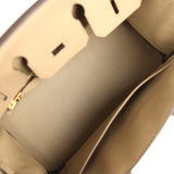 Pre-owned Hermes Birkin 25 Beige Marfa Togo Gold Hardware