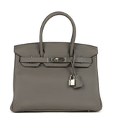Hermes Birkin 30 Etain Togo Palladium Hardware